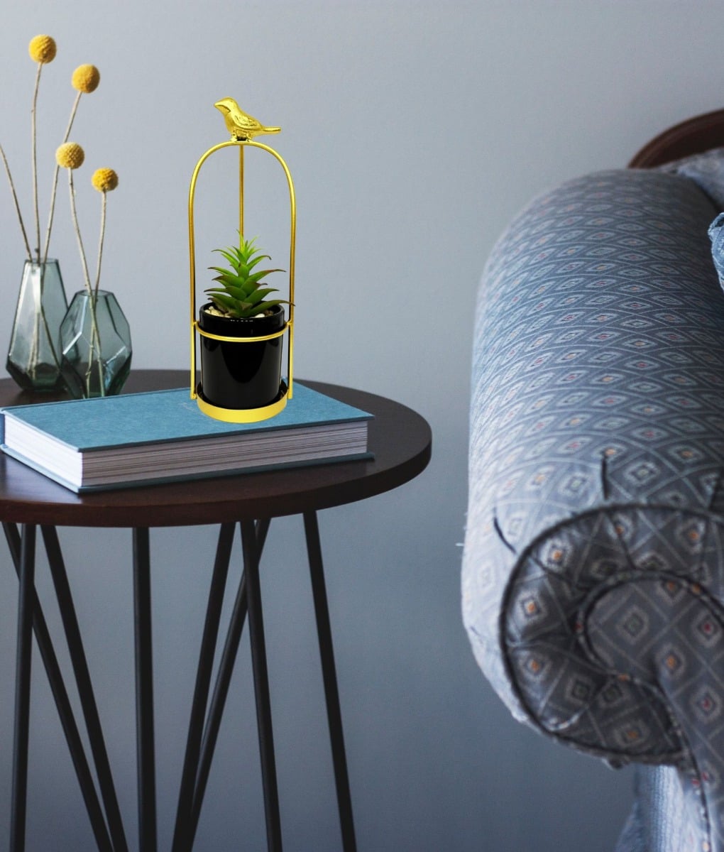 MACETA DECORATIVA JAULA PAJARO SOPORTE MESA JARDIN JHN - 9