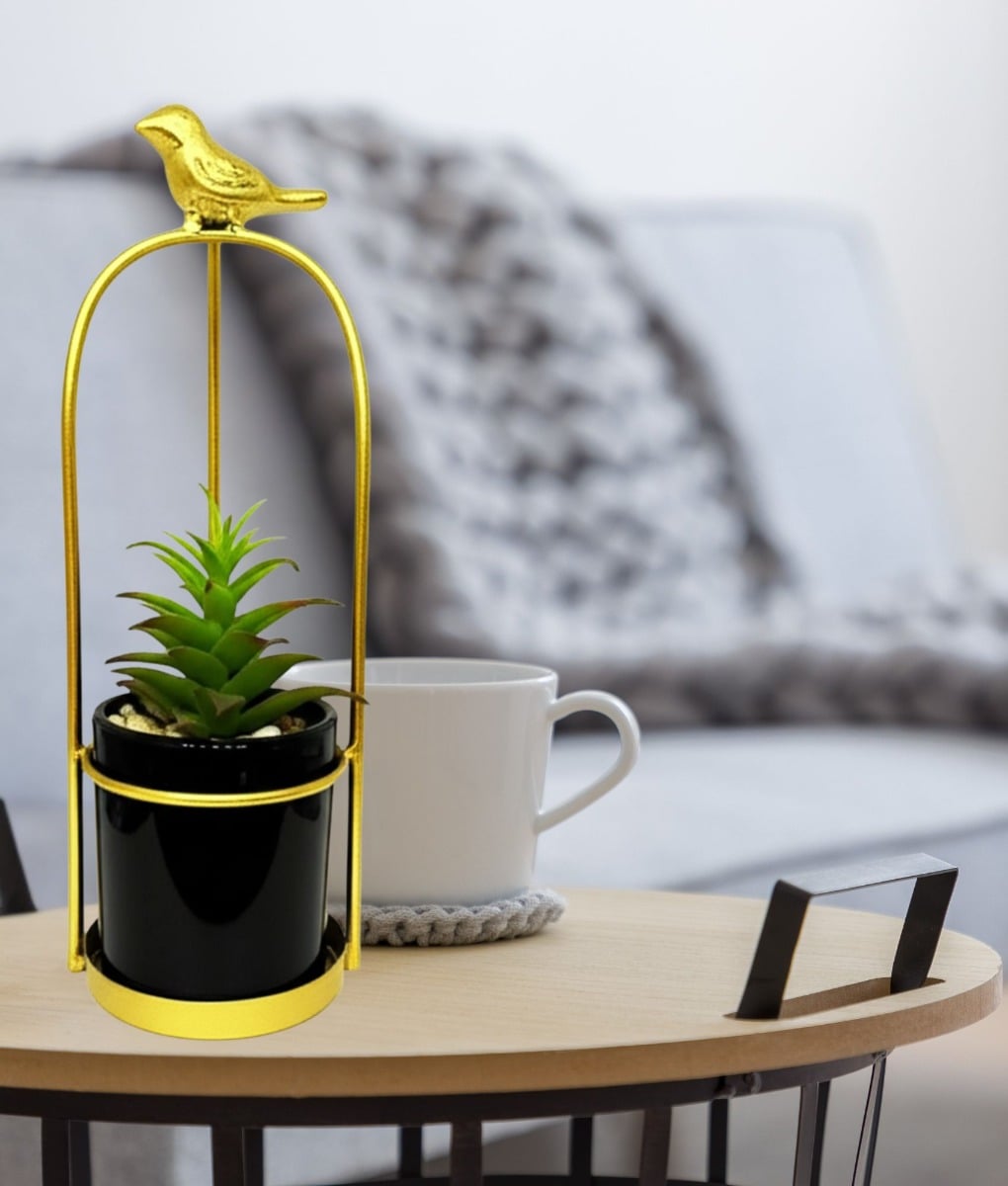 MACETA DECORATIVA JAULA PAJARO SOPORTE MESA JARDIN JHN - 10