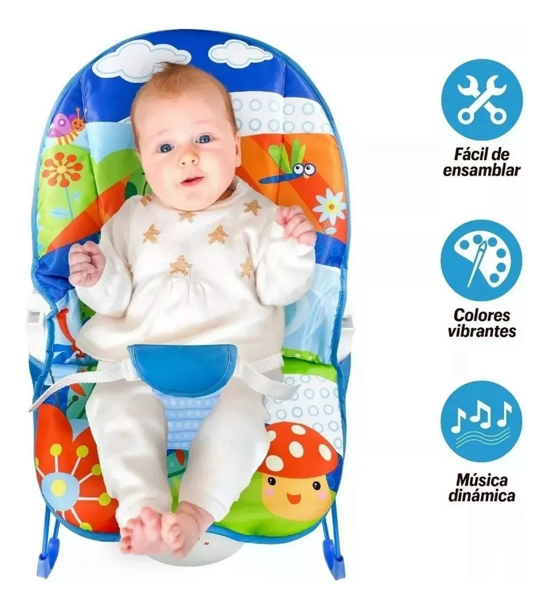 SILLA MECEDORA VIBRADORA PARA BEBE MUSICAL JUGUETE LAU - 6