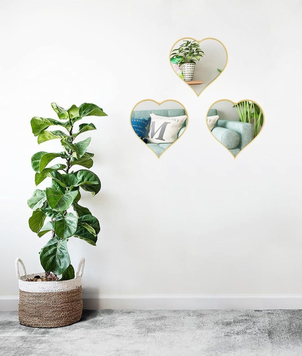 SET 3 ESPEJO DECORATIVO CORAZONES COLGANTE PARED JHN - 7