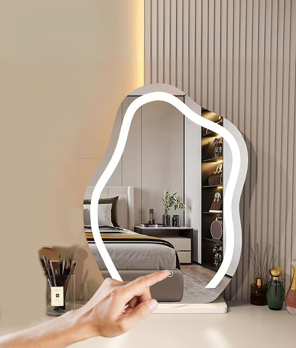 ESPEJO DECORATIVO MAQUILLAJE LUZ MESA TACTIL LED JHN - 5