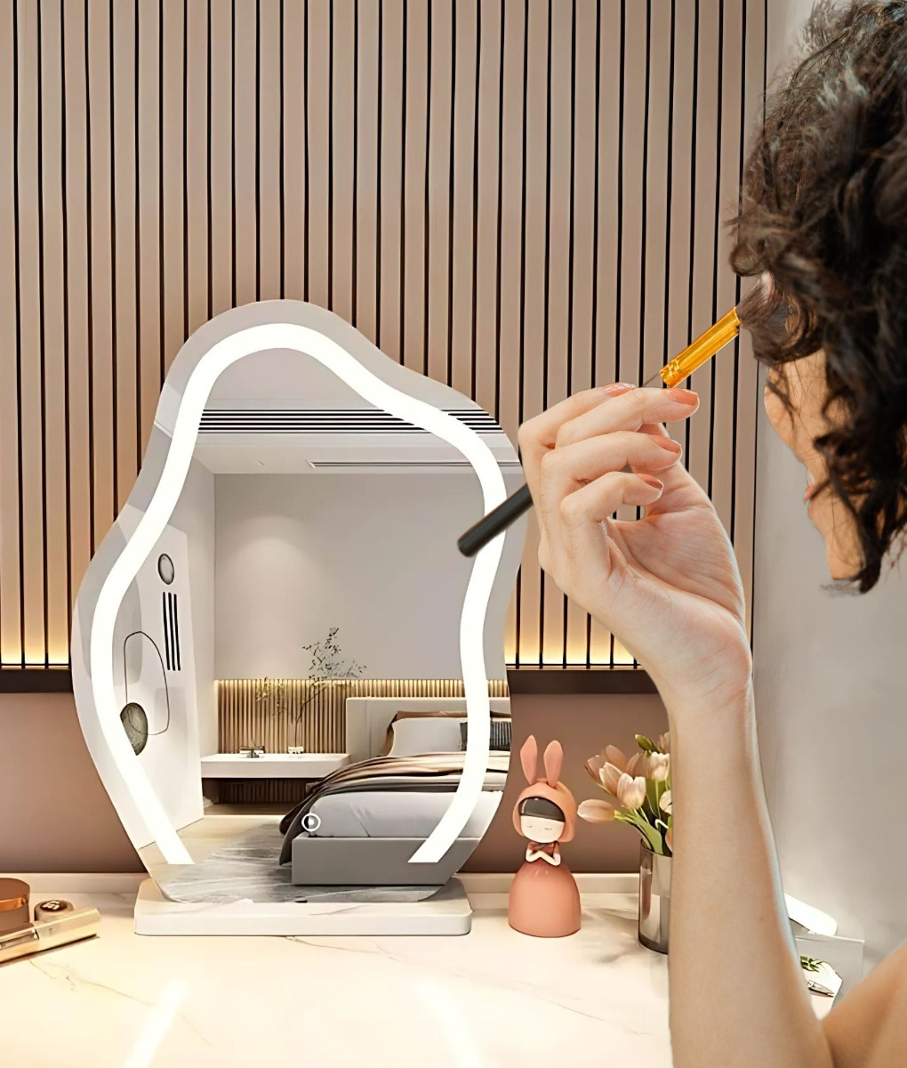 ESPEJO DECORATIVO MAQUILLAJE LUZ MESA TACTIL LED JHN - 10