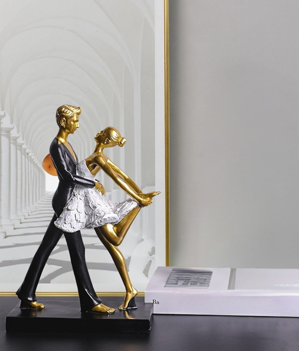FIGURA DECORATIVA PAREJA BAILANDO BALLET ADORNO ESTATUA JHN - 2