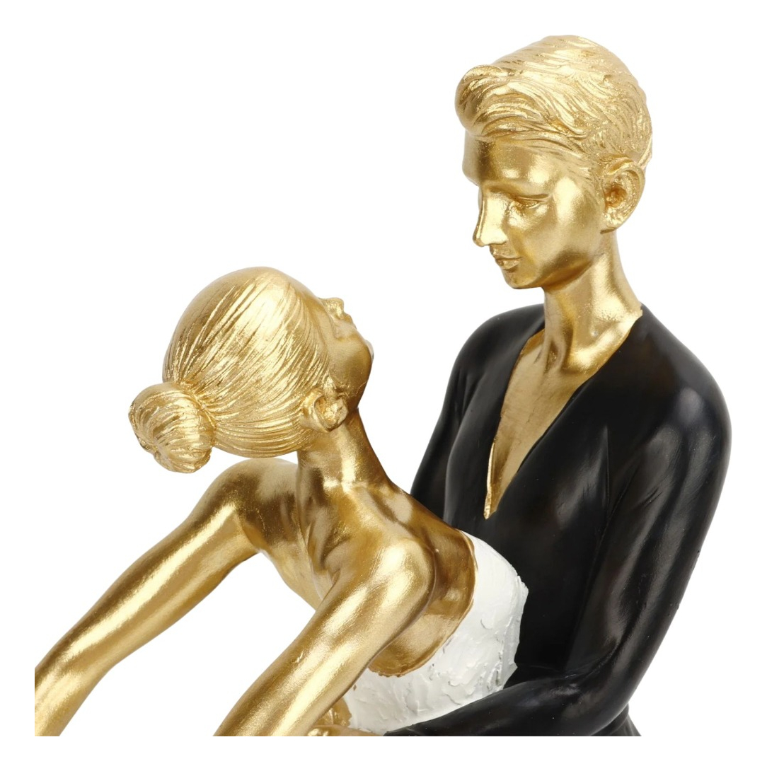 FIGURA DECORATIVA PAREJA BAILANDO BALLET ADORNO ESTATUA JHN - 3
