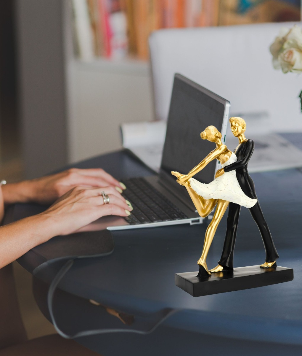 FIGURA DECORATIVA PAREJA BAILANDO BALLET ADORNO ESTATUA JHN - 6