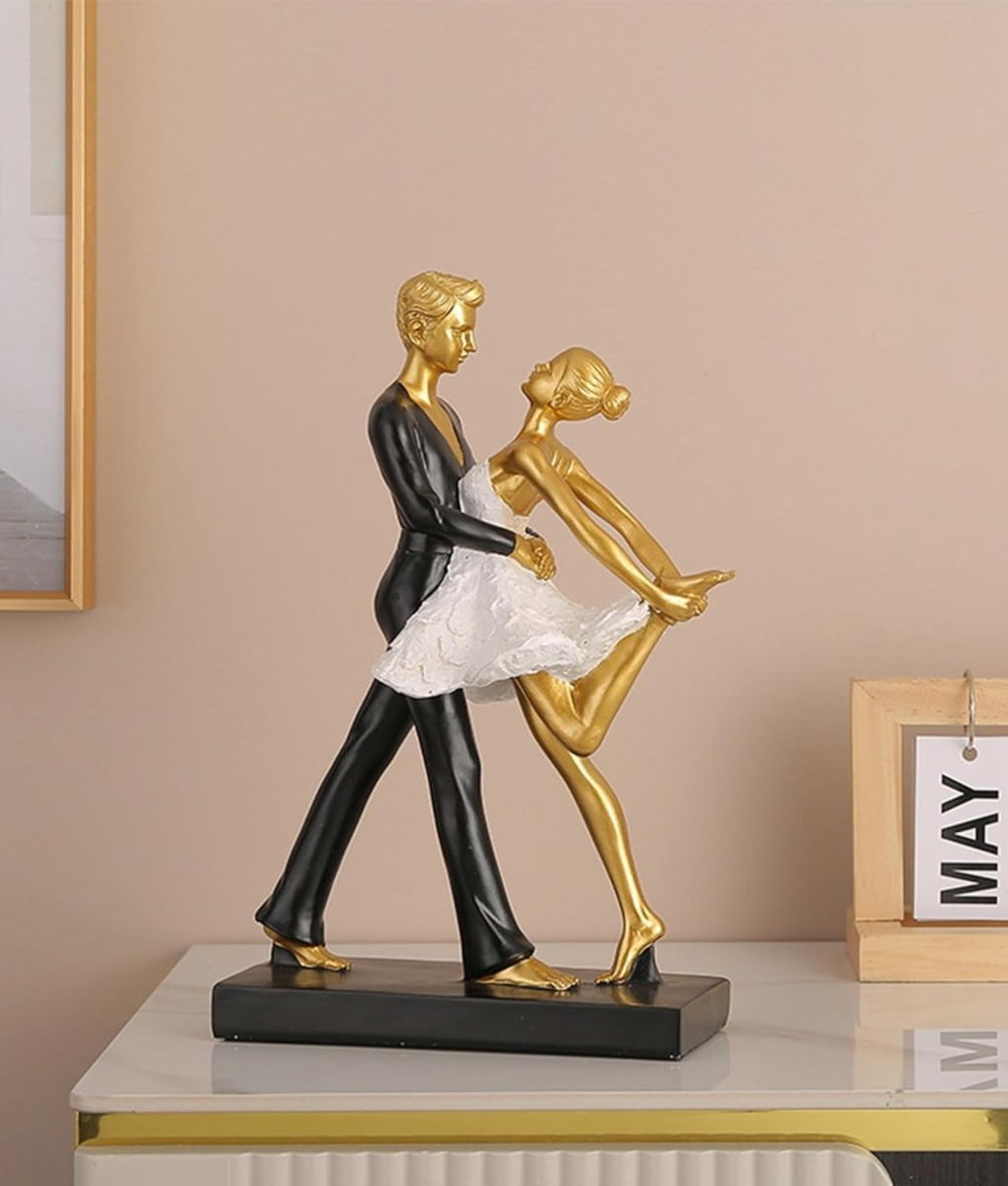 FIGURA DECORATIVA PAREJA BAILANDO BALLET ADORNO ESTATUA JHN - 7