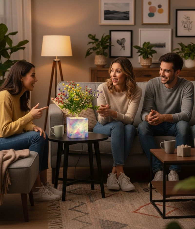 PLANTA ARTIFICIAL DECORATIVA LED ADORNO MODERNO HOGAR JHN - 6