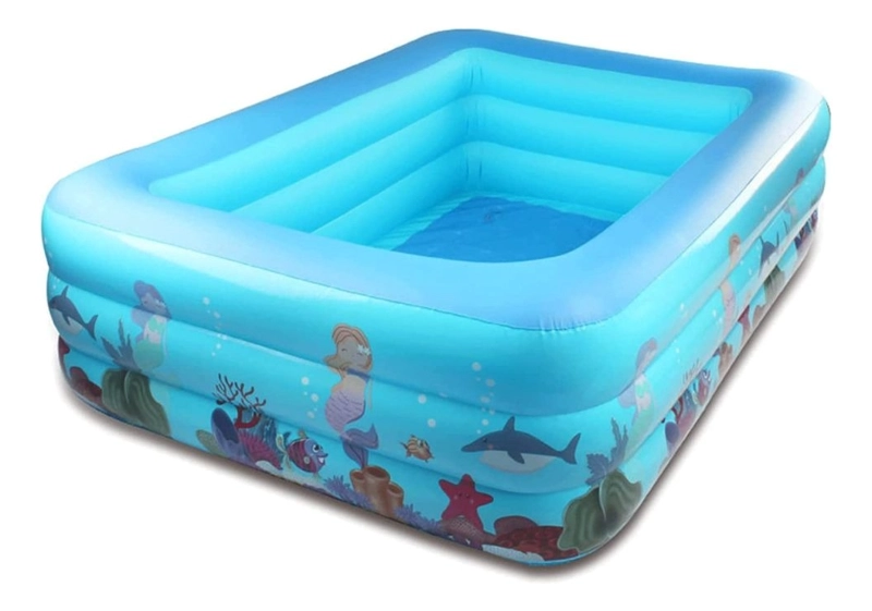 PISCINA INFLABLE RECTANGULAR GRANDE FAMILIAR NIÑOS LAU - 1