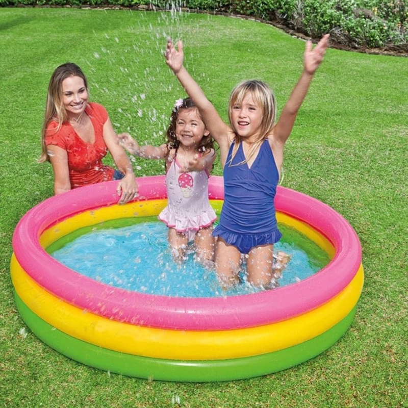 PISCINA INFLABLE REDONDA PVC PATIO INTERIOR HOGAR NIÑOS LAU - 3