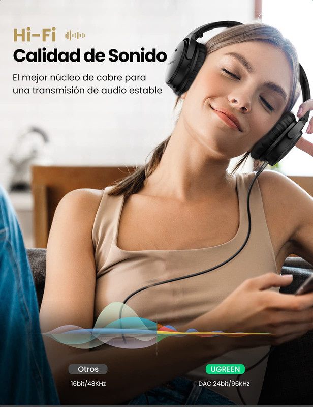 SET 5 CABLE AUXILIAR TV EQUIPO MUSICA TELEFONOS MP3 LAU - 8