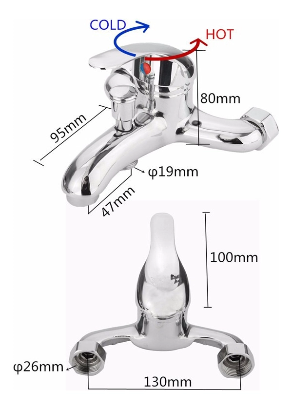GRIFO LAVABO MEZCLADOR AGUA FRIA CALIENTE DUCHA BAÑO LAU - 2