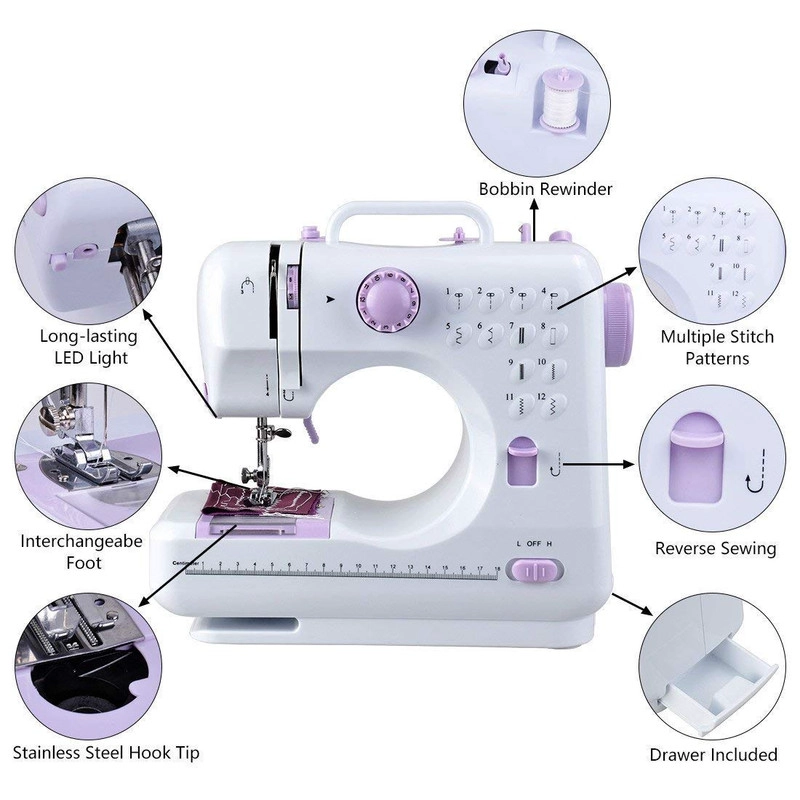 MAQUINA COSER PORTATIL MULTIFUNCIONAL DISEÑO DOSMETICO LAU - 9