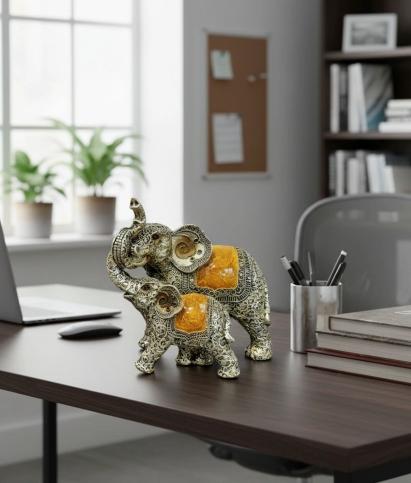 FIGURA DECORATIVA ELEFANTE VINTAGE ADORNO ESTATUA JHN - 2