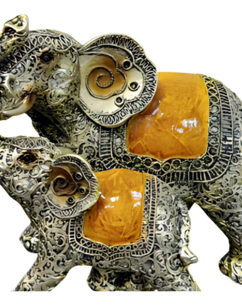 FIGURA DECORATIVA ELEFANTE VINTAGE ADORNO ESTATUA JHN - 3
