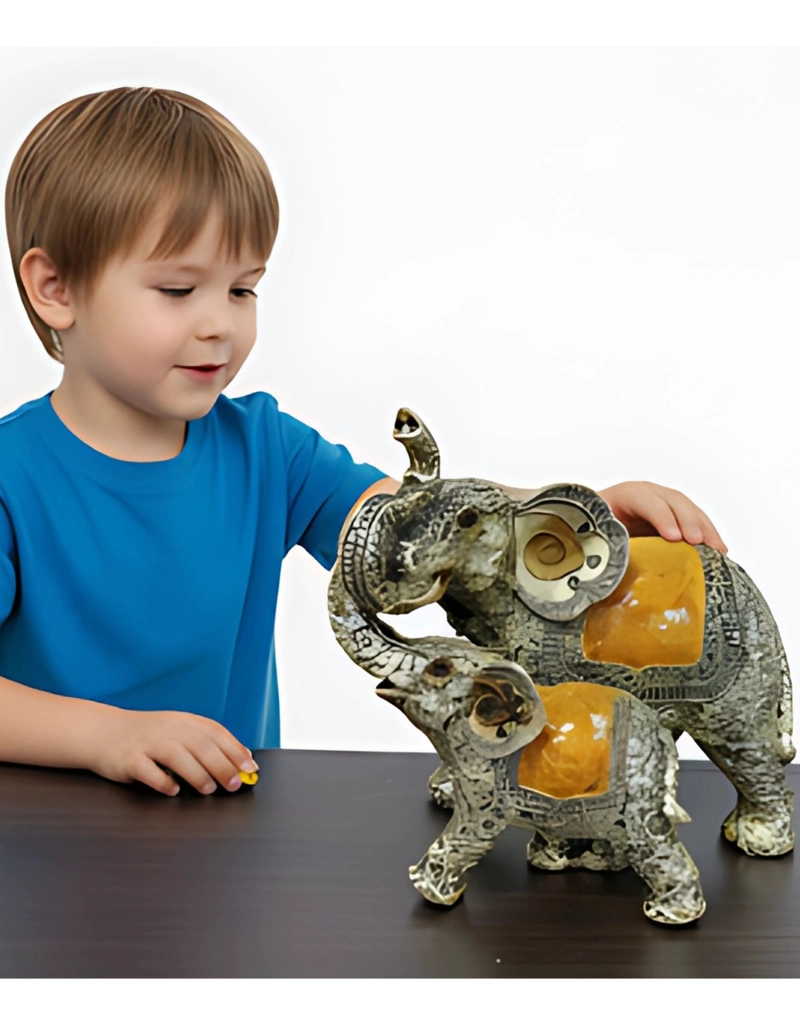 FIGURA DECORATIVA ELEFANTE VINTAGE ADORNO ESTATUA JHN - 6