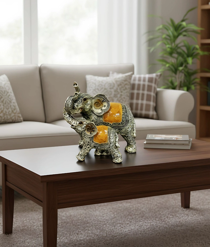 FIGURA DECORATIVA ELEFANTE VINTAGE ADORNO ESTATUA JHN - 7