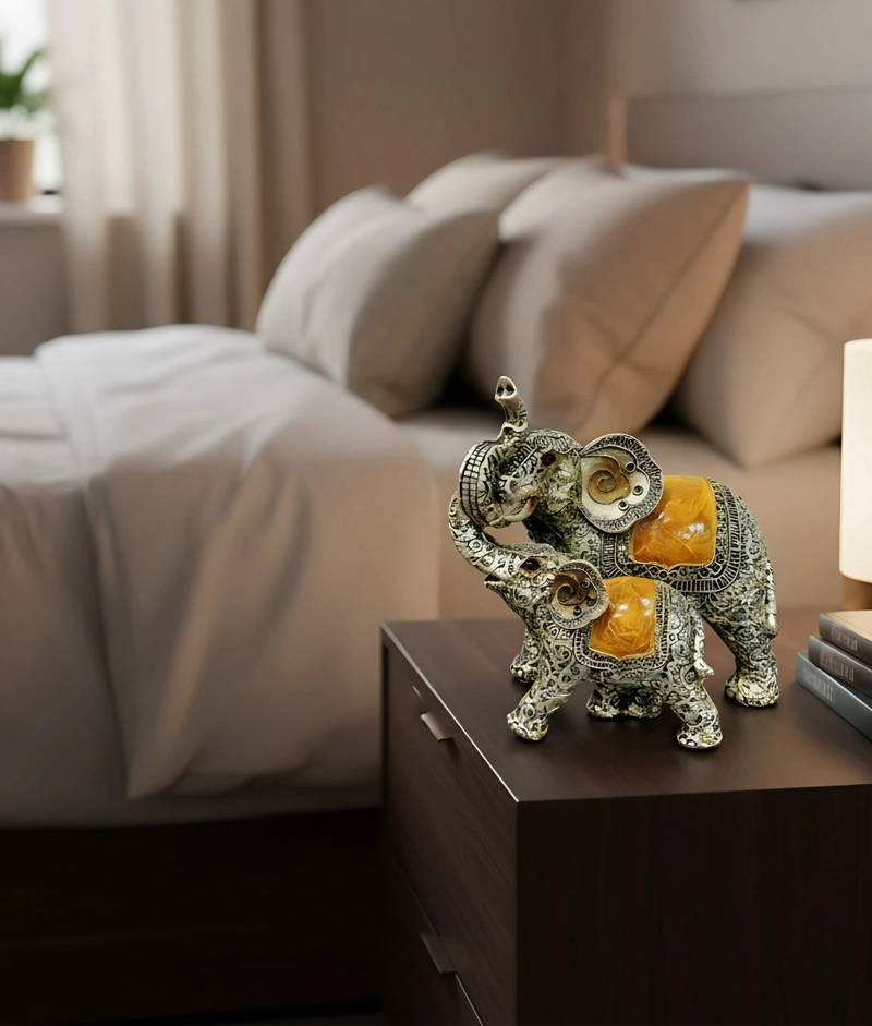 FIGURA DECORATIVA ELEFANTE VINTAGE ADORNO ESTATUA JHN - 8