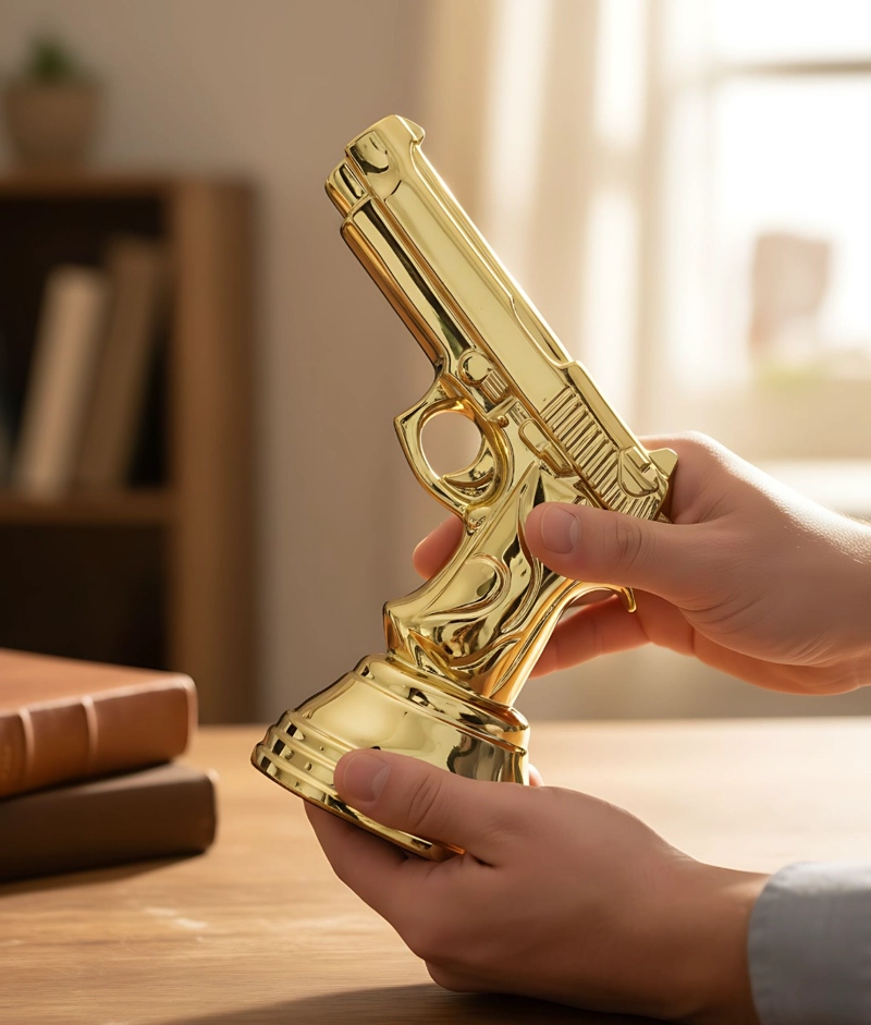 FIGURA DECORATIVA ESTATUA PISTOLA ADORNO ARTE HOGAR JHN - 4