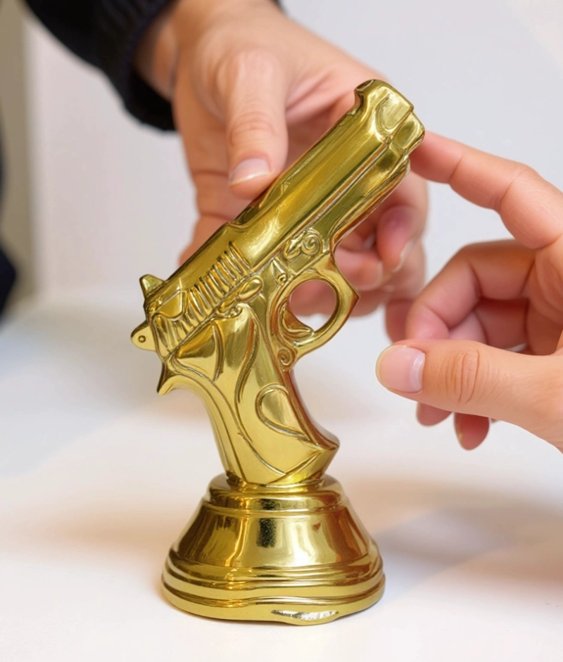 FIGURA DECORATIVA ESTATUA PISTOLA ADORNO ARTE HOGAR JHN - 5