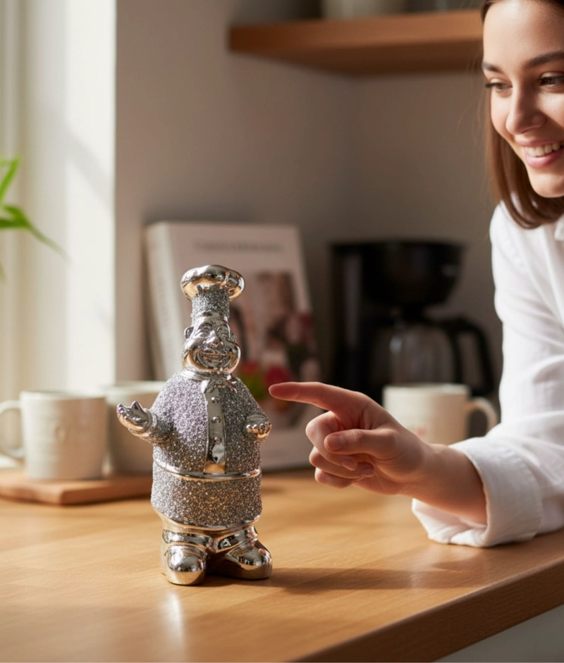 FIGURA DECORATIVA ESTATUA CHEF ESTILO COCINA ADORNO JHN - 5