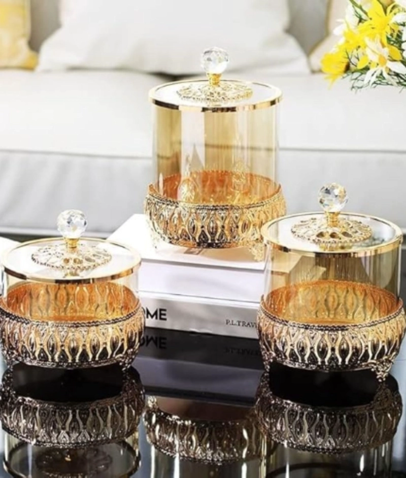 SET 3 FRASCOS DECORATIVOS MULTIFUNCIONAL ALMACENAMIENTO JHN - 7