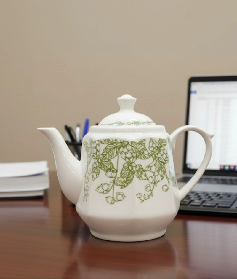 TETERA FLORAL DISEÑO CLASICO ELEGANTE DECORACION HOGAR JHN - 10