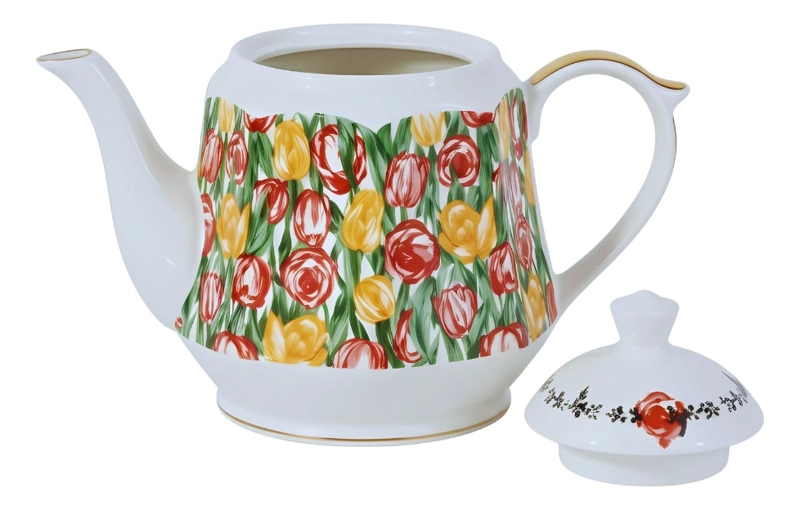 TETERA DISEÑO PRIMAVERA FLORAL ELEGANTE DECORACION HOGAR JHN - 3