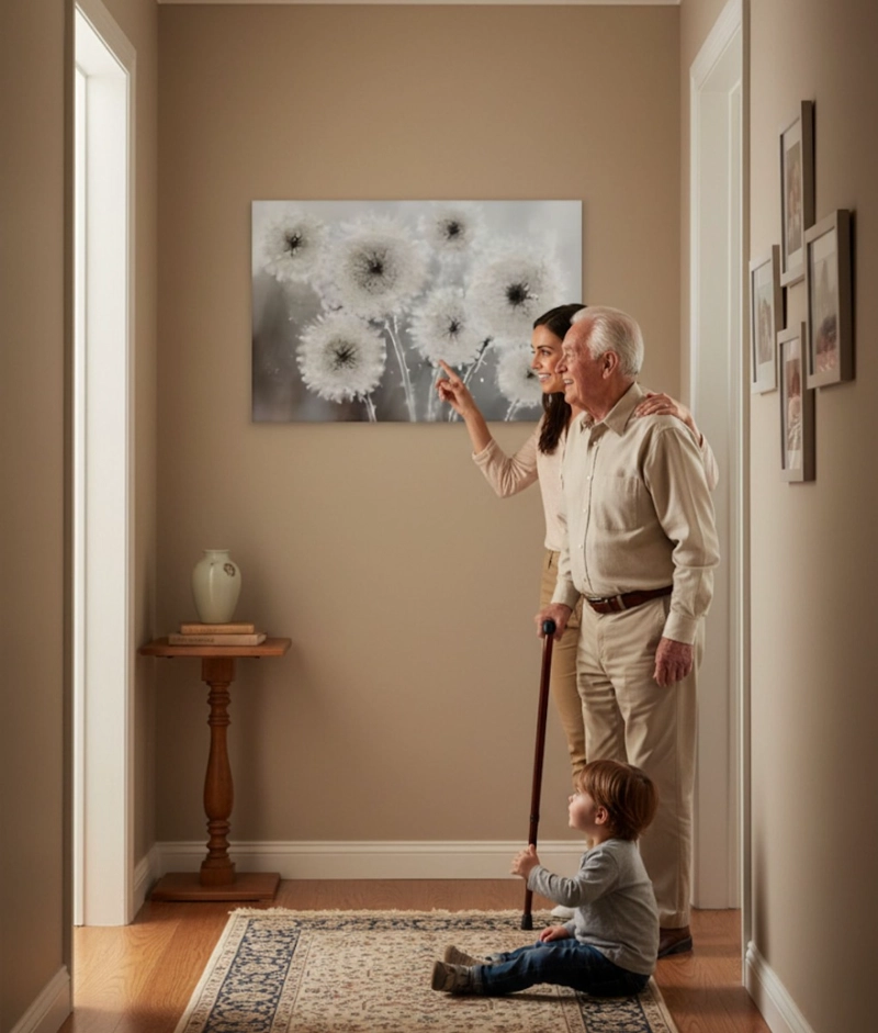 CUADRO DECORATIVO PARED FLORES DIENTE DE LEON ARTE HOGAR JHN - 3