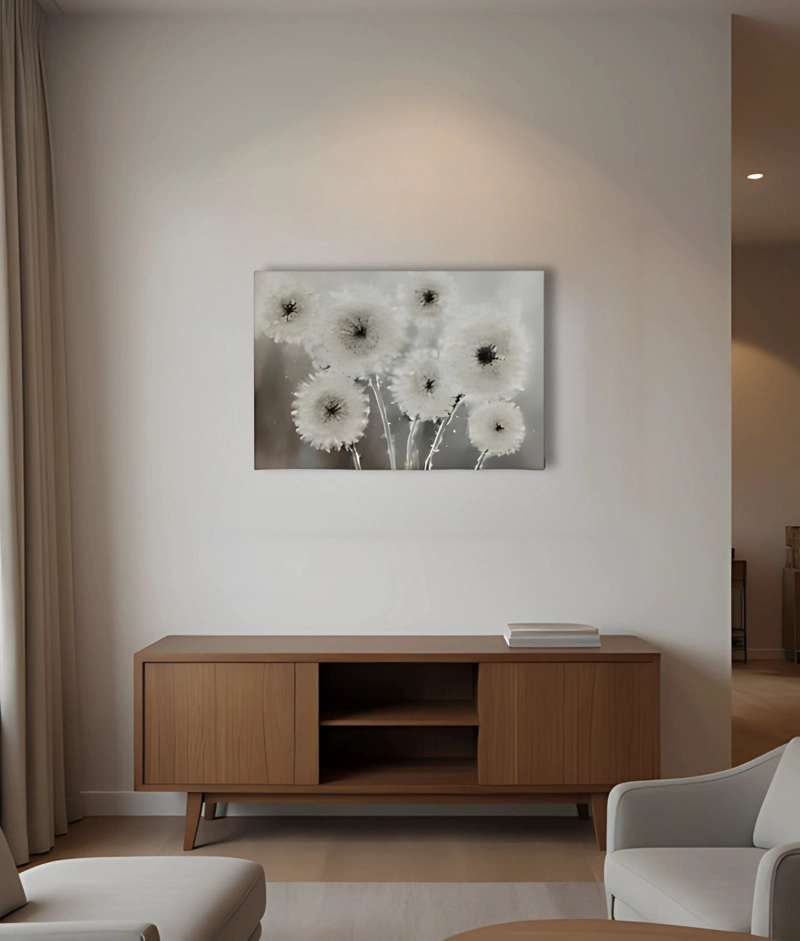 CUADRO DECORATIVO PARED FLORES DIENTE DE LEON ARTE HOGAR JHN - 6