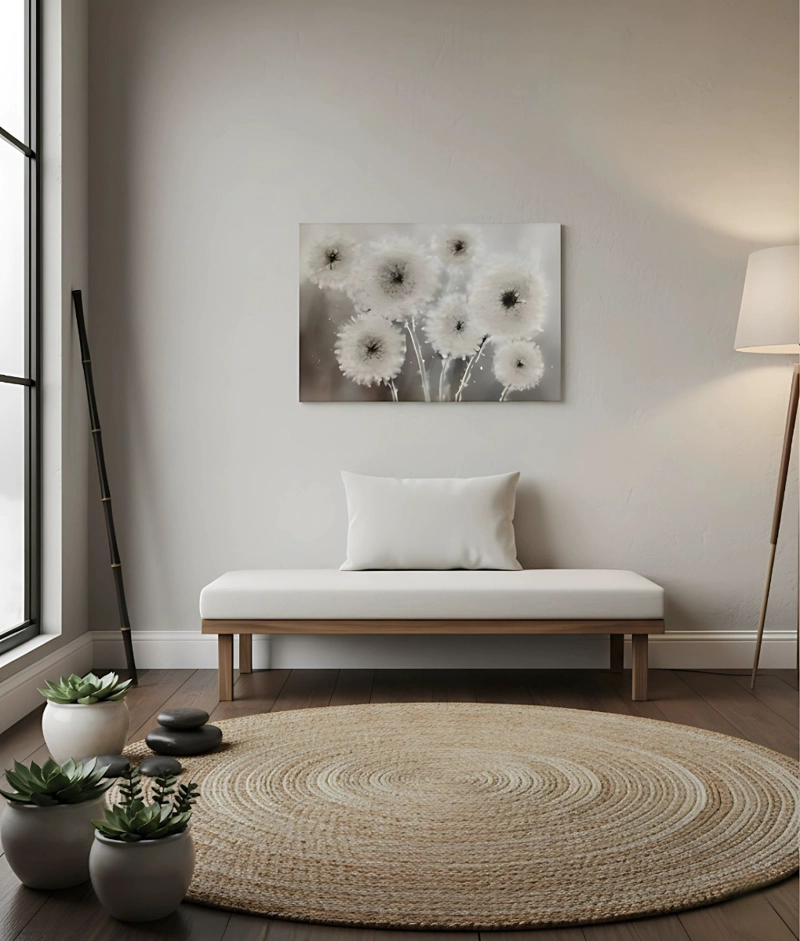 CUADRO DECORATIVO PARED FLORES DIENTE DE LEON ARTE HOGAR JHN - 8