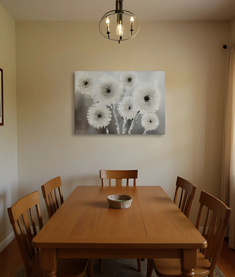CUADRO DECORATIVO PARED FLORES DIENTE DE LEON ARTE HOGAR JHN - 9