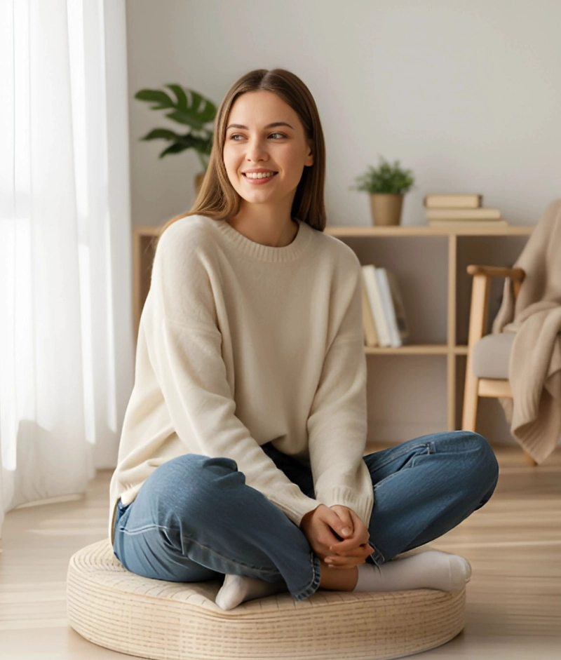 COJIN DECORATIVO MULTIFUNCIONAL REDONDO NATURAL YOGA JHN - 4