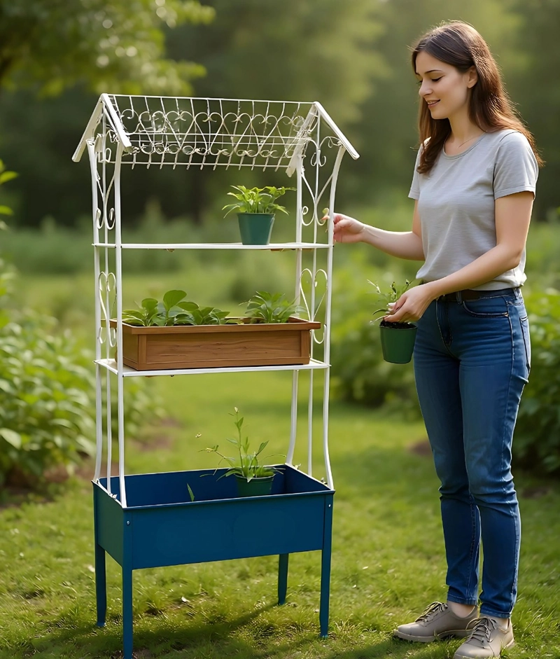 PORTA MACETAS DECORATIVO SOPORTE PLANTAS ESTANTE JHN - 5