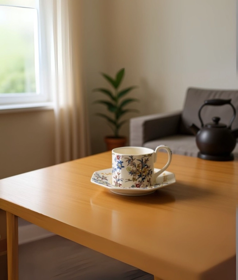 TAZA ELEGANTE PLATILLO FLORAL DECORATIVA HOGAR JHN - 9
