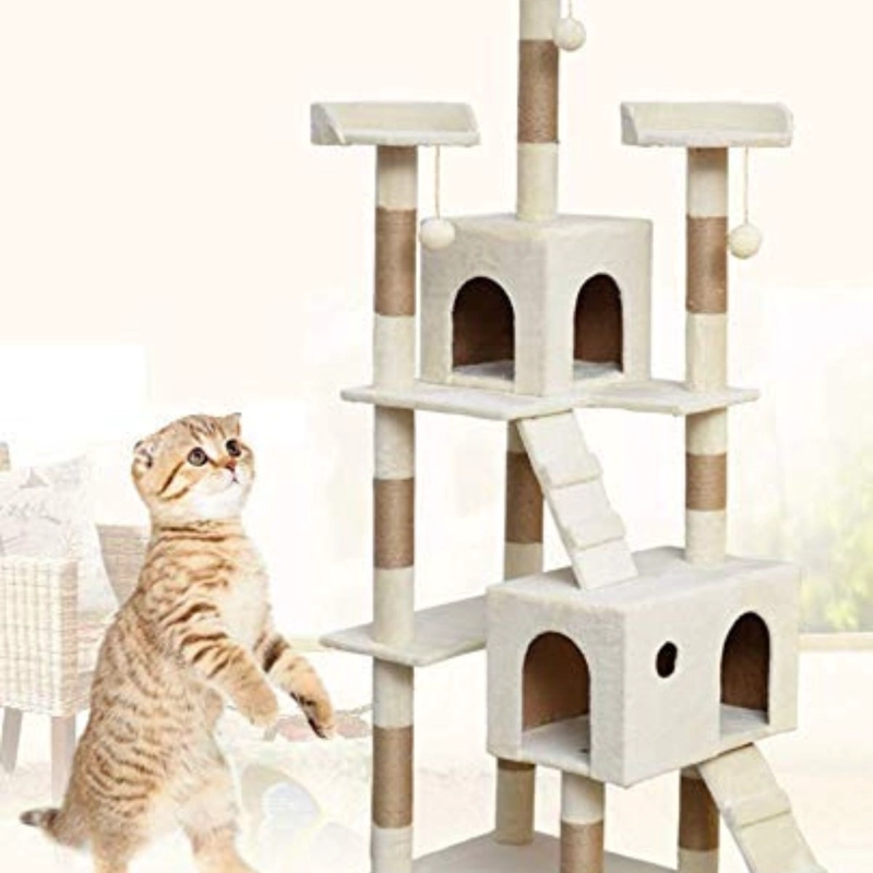TORRE RASCADOR DE LUJO PARA GATOS MASCOTAS HOGAR LAU - 1