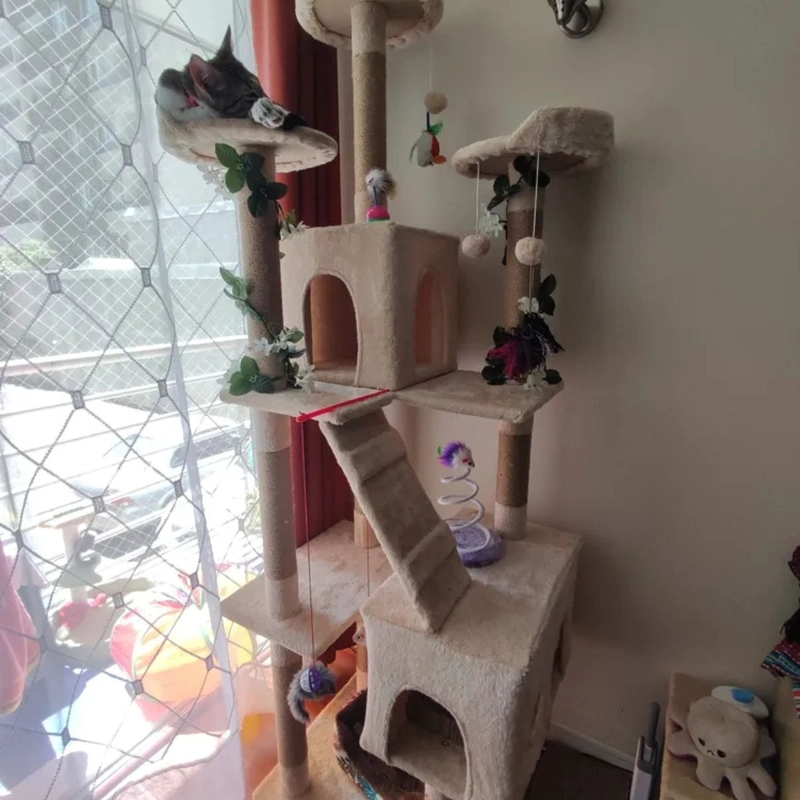 TORRE RASCADOR DE LUJO PARA GATOS MASCOTAS HOGAR LAU - 5