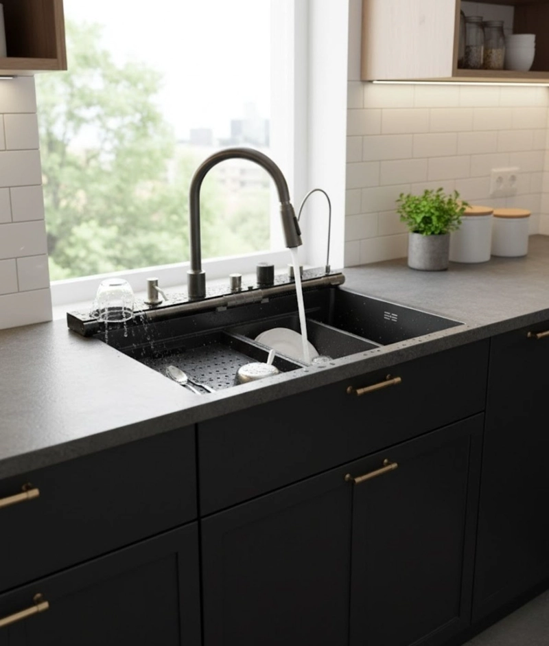 LAVAPLATOS COCINA FREGADERO MODERNO MULTIFUNCIONAL JHN - 7