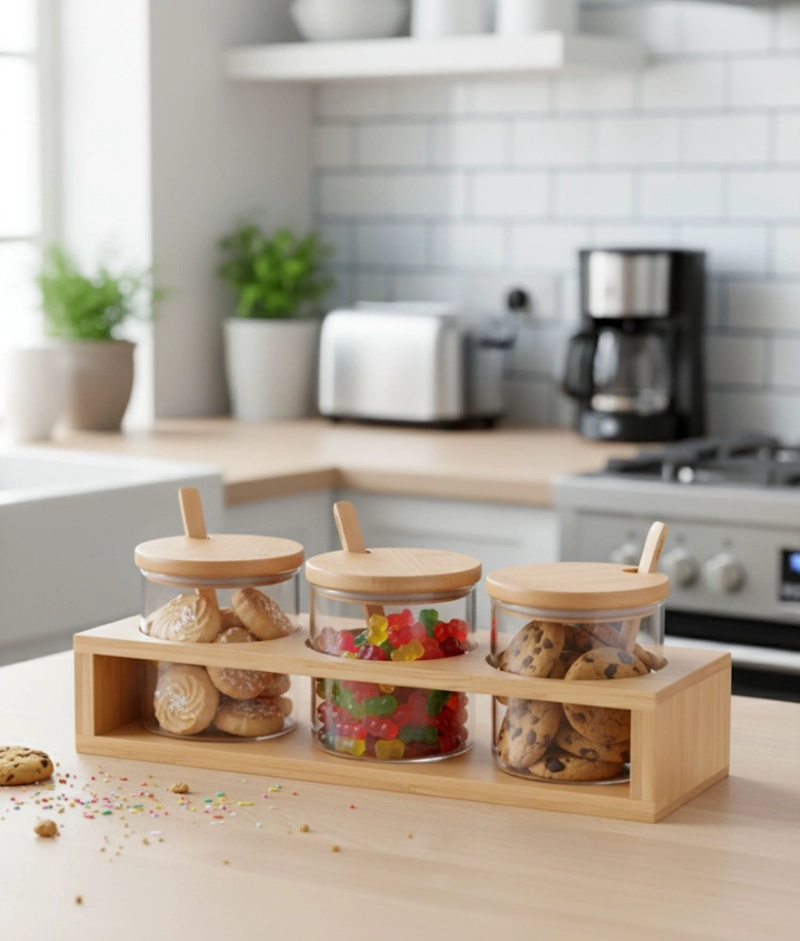 JUEGO RECIPIENTE TAPA CONTENEDOR SOPORTE ORGANIZADOR JHN - 8