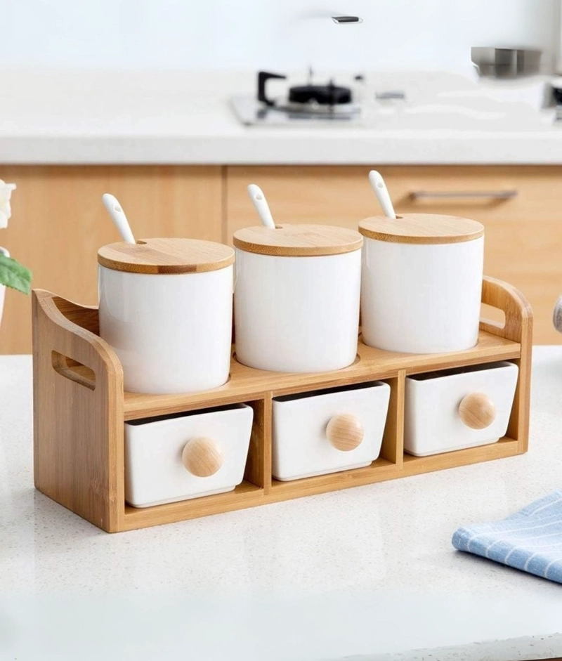 JUEGO RECIPIENTE ORGANIZADOR CONTENEDOR SOPORTE TAPA JHN - 5
