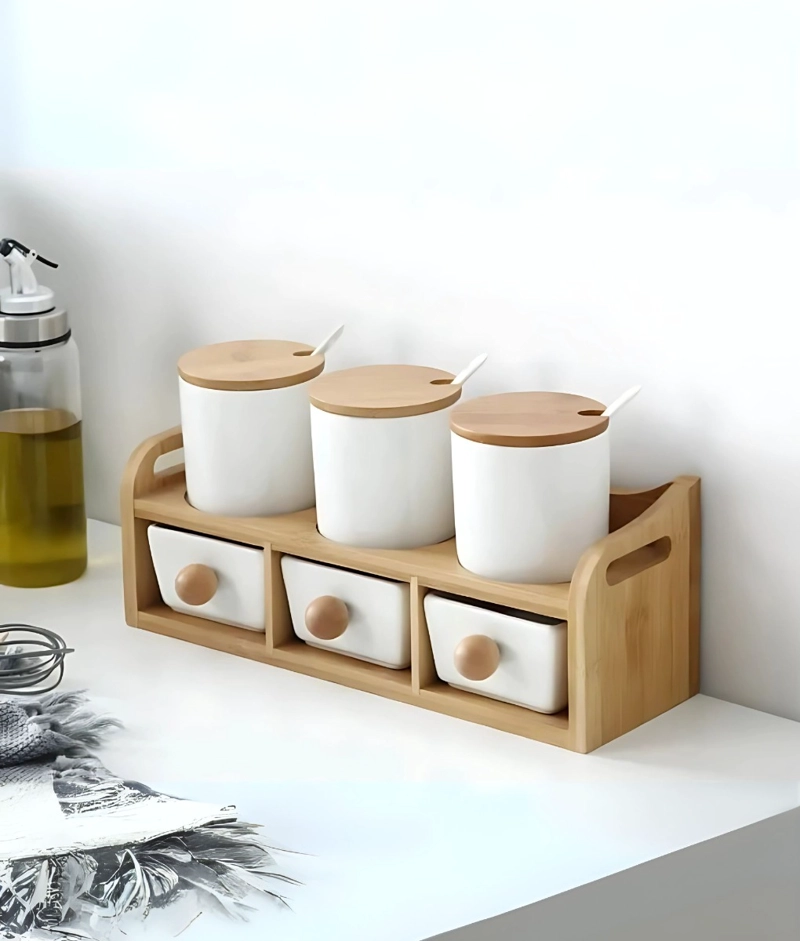 JUEGO RECIPIENTE ORGANIZADOR CONTENEDOR SOPORTE TAPA JHN - 9