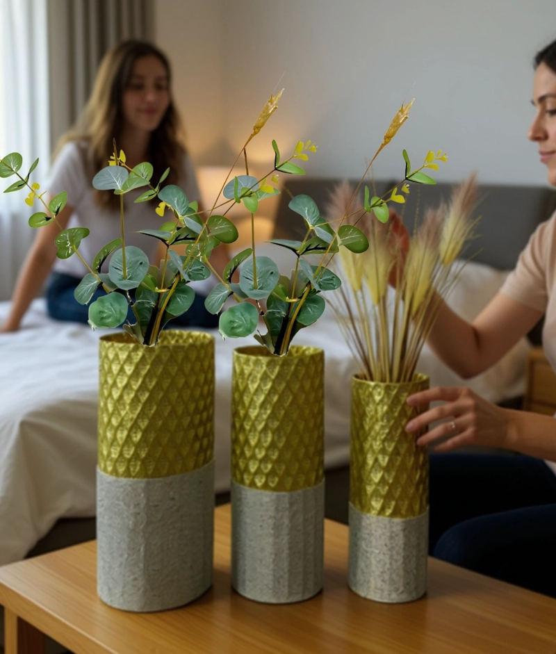 SET 3 FLORERO DECORATIVO GEOME TRICO CONTRASTE TEXTURA JHN - 4