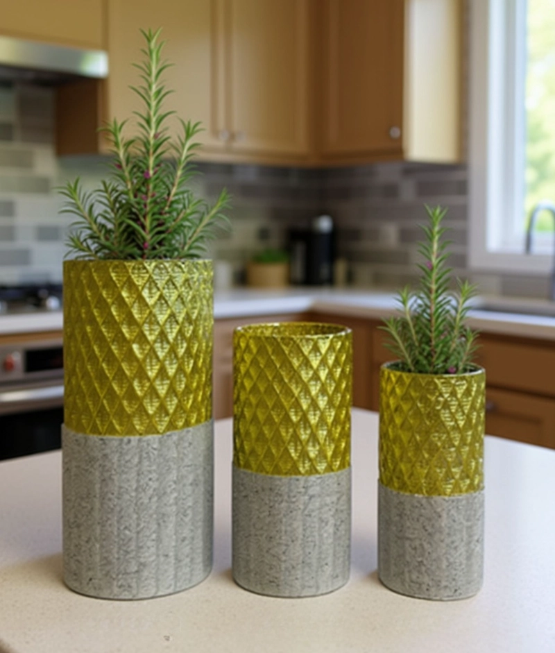 SET 3 FLORERO DECORATIVO GEOME TRICO CONTRASTE TEXTURA JHN - 8