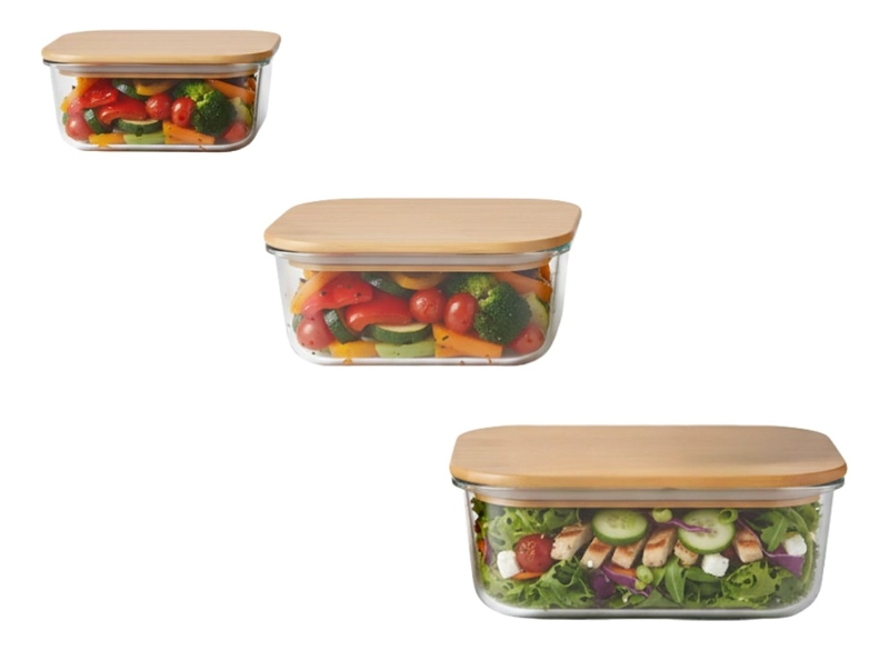 JUEGO 3 BOWL ALMACENAMIENTO TAPA RECIPIENTE ORGANIZADOR JHN - 1