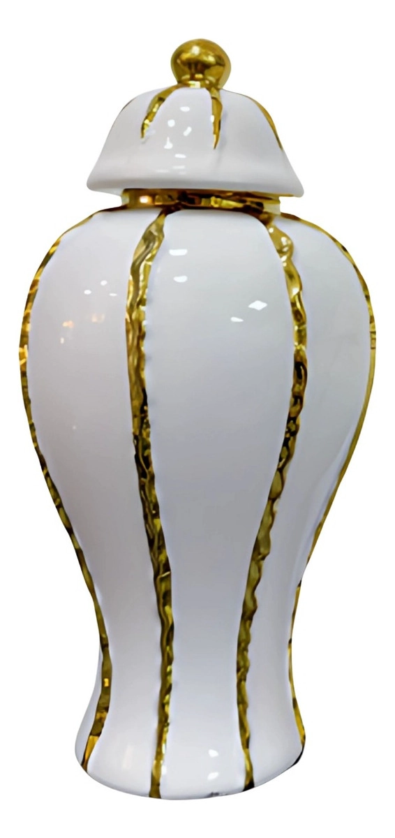 POTICHE JARRON DECORATIVO ELEGANTE RECIPIENTE TAPA JHN - 1