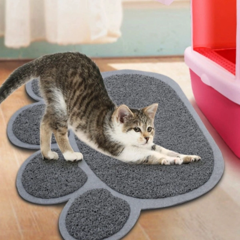 SET 2 ALFOMBRA TAPETE MASCOTAS DISEÑO HUELLA PERRO GATOS LAU - 1