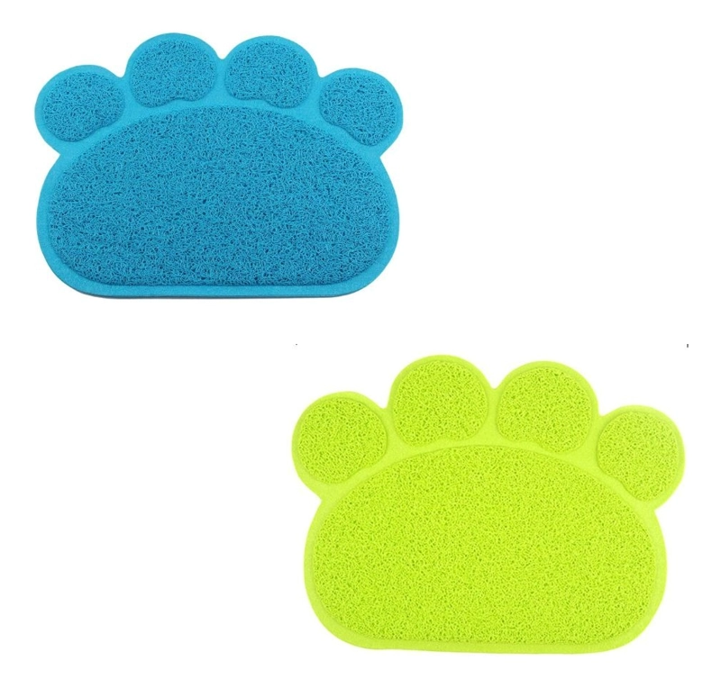 SET 2 ALFOMBRA TAPETE MASCOTAS DISEÑO HUELLA PERRO GATOS LAU - 2