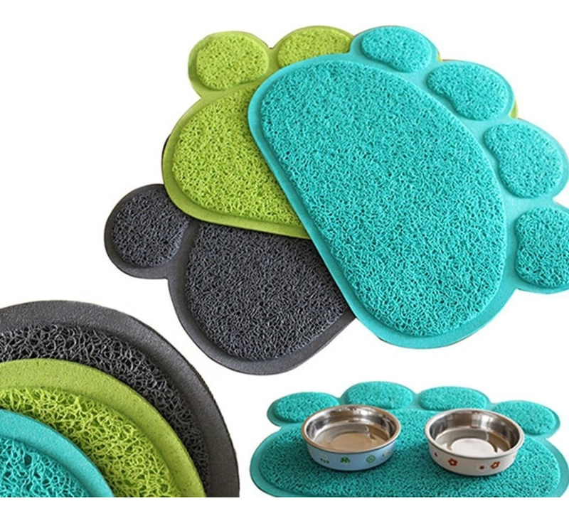 SET 2 ALFOMBRA TAPETE MASCOTAS DISEÑO HUELLA PERRO GATOS LAU - 9