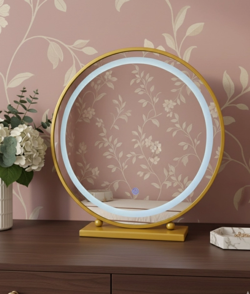 ESPEJO DECORATIVO MESA PANEL TACTIL LUZ LED HOGAR JHN - 8