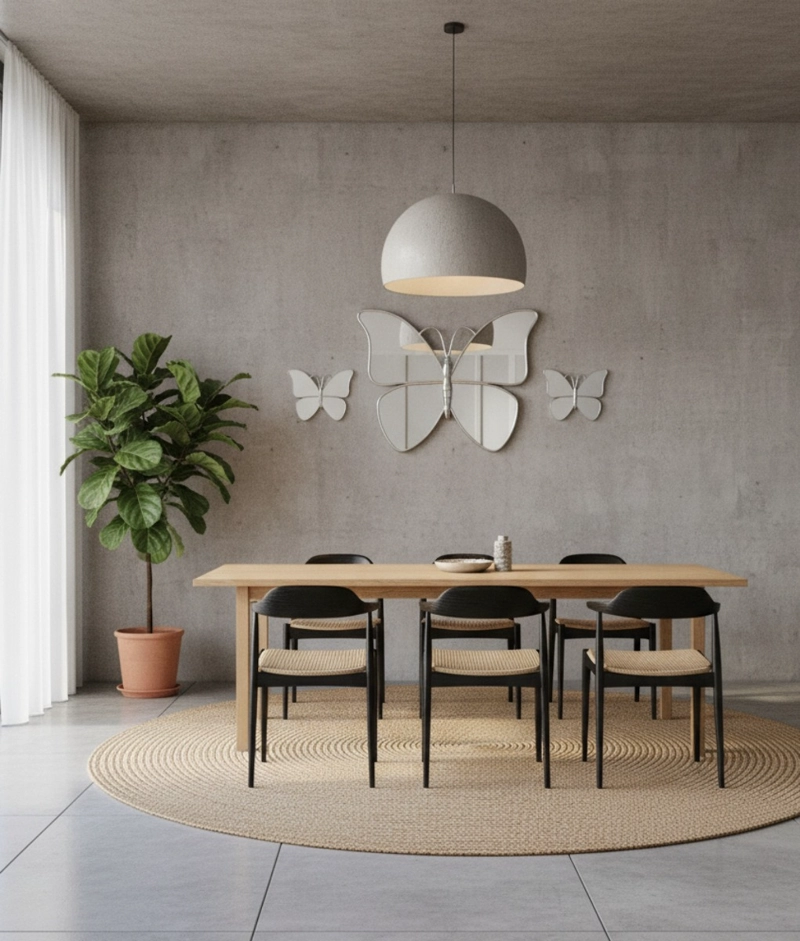 SET 3 ESPEJO DECORATIVO PARED MARIPOSA FUNCIONAL HOGAR JHN - 9