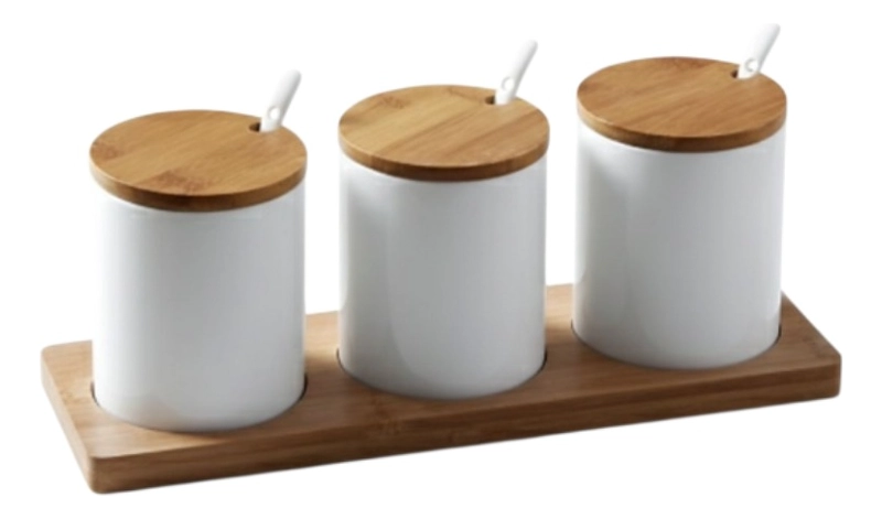 SET 3 FRASCOS ALMACENAMIENTO MINIMALISTA FUNCIONAL JHN - 1